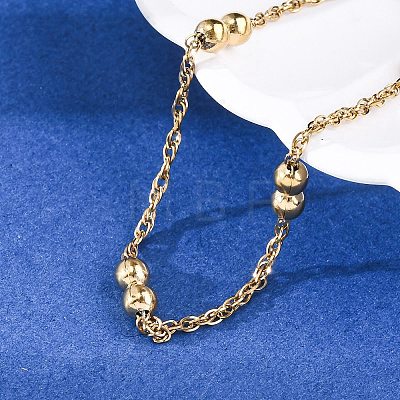 304 Stainless Steel Rope Chain Bracelets for Women BJEW-C094-06G-1