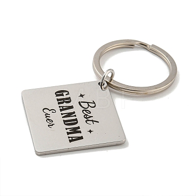 Mother's Day Gift 201 Stainless Steel Word Best Grandma Keychains KEYC-E040-01P-01-1
