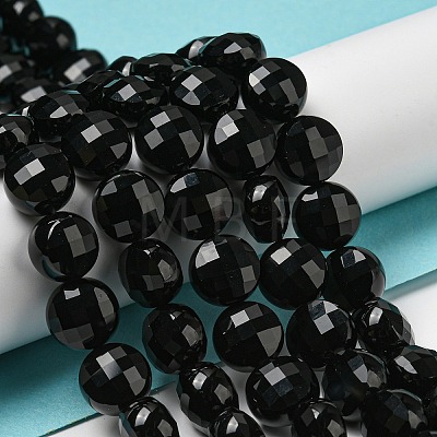Natural Black Onyx(Dyed & Heated) Beads Strands G-K351-A02-03-1