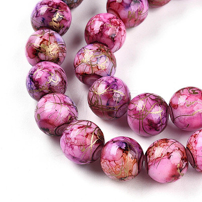Baking Paint Glass Beads Strands X-DGLA-N003-10mm-B03-1