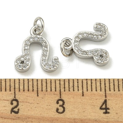 Rack Plating Brass Micro Pave Cubic Zirconia Pendants KK-K386-02D-P-1