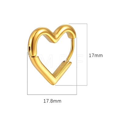 Heart Titanium Steel Hoop Earrings PW-WG7B21D-01-1