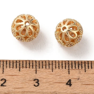 Rack Plating Brass Pave Cubic Zirconia Beads KK-M285-32C-KCG-1