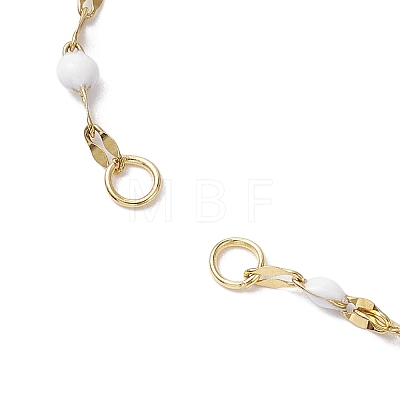 304 Stainless Steel Enamel Dapped Chains Slider Bracelets Making AJEW-JB01293-02-1