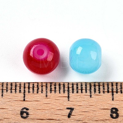 Baking Painted Imitation Jade Glass Beads DGLA-Q021-8mm-M-1