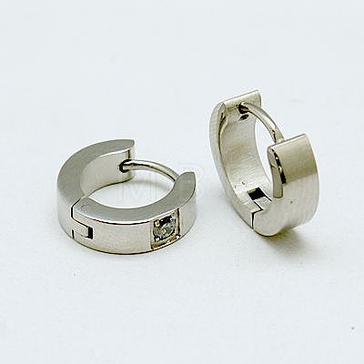 Fashion 304 Stainless Steel Huggie Hoop Earrings EJEW-G124-M11-1