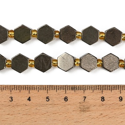 Natural Gold Pyrite/Golden Pyrite Beads Strands G-F833-B17-01-1