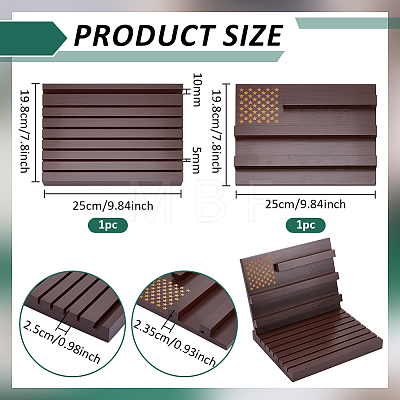 2Pcs 2 Styles Wood Commemorative Coin Storage Slotted Display Stands AJEW-WH0796-59-1
