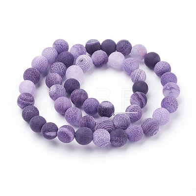 Natural Crackle Agate Beads Strands X-G-G055-8mm-8-1