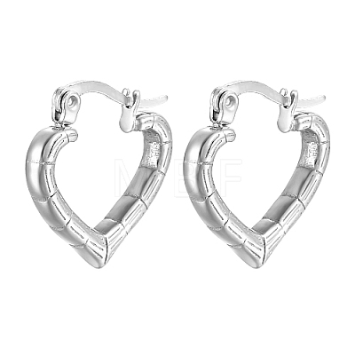 Heart 304 Stainless Steel Hoop Earrings for Women EF5965-2-1