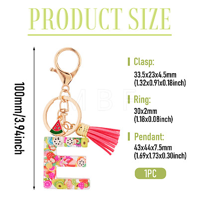 Fruit Series Letter Resin Keychains KEYC-TAC0033-02E-1