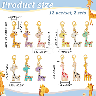 Giraffe Pendant Stitch Markers HJEW-AB00471-1