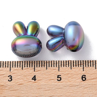 UV Plating Rainbow Iridescent Acrylic Beads OACR-H112-21-1