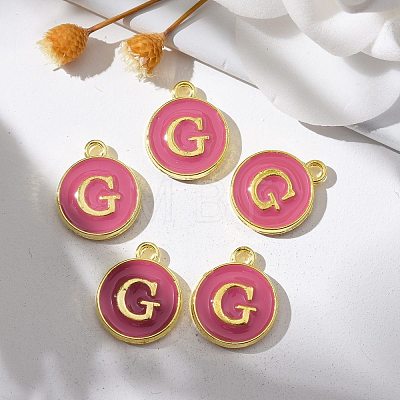 Golden Plated Alloy Enamel Charms X-ENAM-S118-08G-1