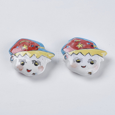 Handmade Porcelain Beads X-PORC-S405-1-1