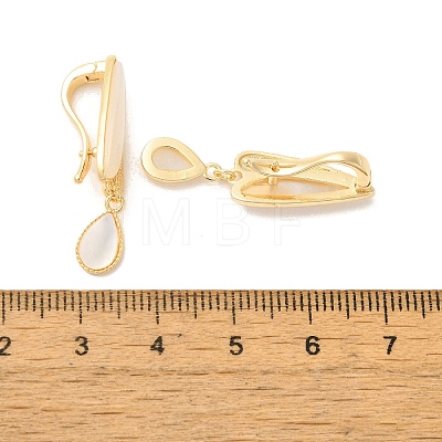 Teardrop Brass Fold Over Clasps KK-Z073-35G-01-1