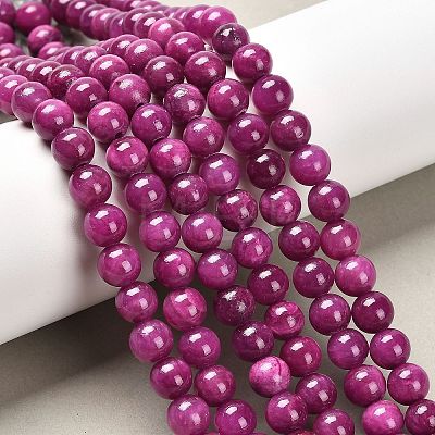 Natural Dyed Yellow Jade Gemstone Bead Strands G-R271-8mm-Y11-1