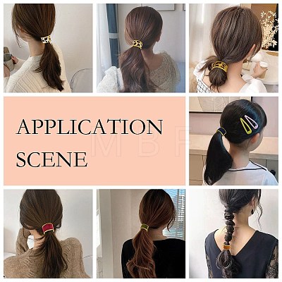 Alloy Ponytail Cuff Rubber Elastic Hair Ties OHAR-P018-A03-1