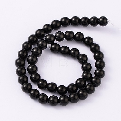 Dyed Natural Jade Round Bead Strands G-O113-19-6mm-1