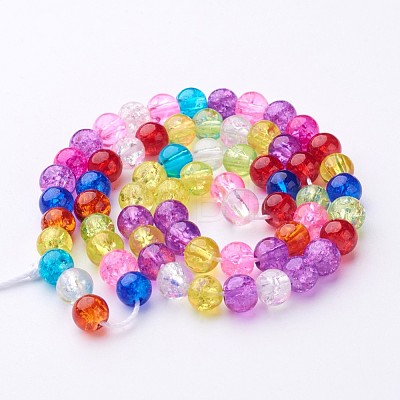 Crackle Glass Beads Strands GGM002-1