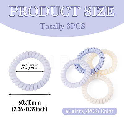 8Pcs 4 Colors Plastic Hair Accessories OHAR-TADJ0001-01-1