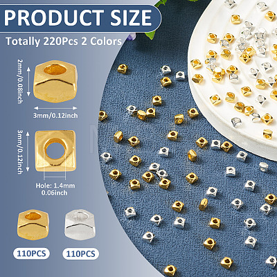 220Pcs 2 Colors Alloy Spacer Beads FIND-TA0010-49-1