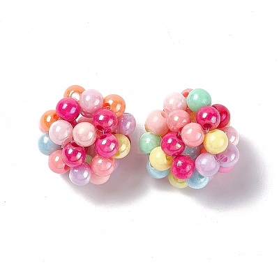 Handmade Plastic Imitation Pearl Woven Beads KY-P015-02-1