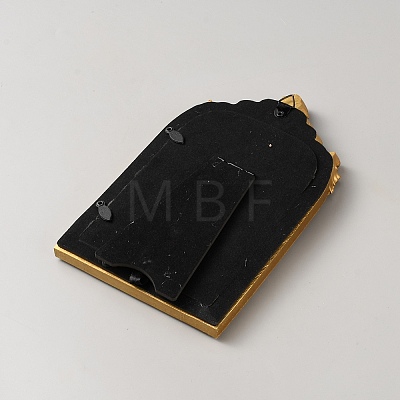 Gold Resin Photo Frame Ring Organizer Display Stands with Velvet Mat ODIS-WH0038-272-1-1