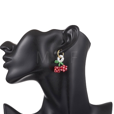 Cherry 304 Stainless Steel Huggie Hoop Earrings EJEW-TA00772-1