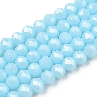 Electroplate Glass Beads Strands X-EGLA-A034-P6mm-A04-1
