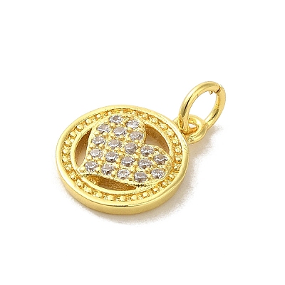 Real 18K Gold Plated Brass Pave Cubic Zirconia Pendants KK-M283-08A-01-1