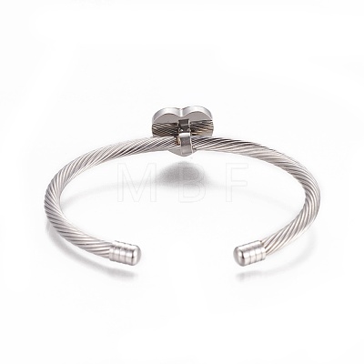 304 Stainless Steel Cuff Bangles BJEW-F400-09P-1