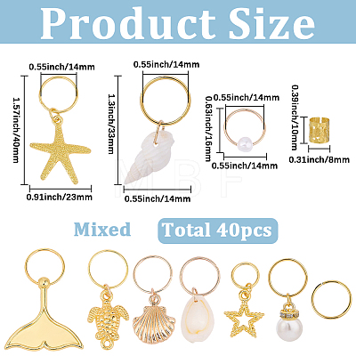 1 Bag Alloy Hair Braid Pendant OHAR-BM0001-06-1