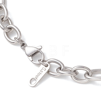 7MM 304 Stainless Steel Figaro Chains Chain Necklaces for Women NJEW-JN05925-1