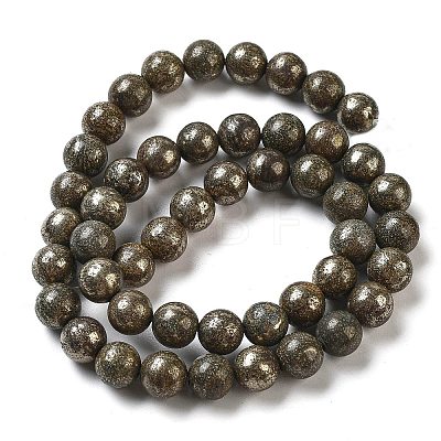 Natural Pyrite Beads Strands G-S265-03-8mm-1