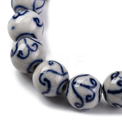 Handmade Blue and White Porcelain Beads Strands PORC-I027-01F-1