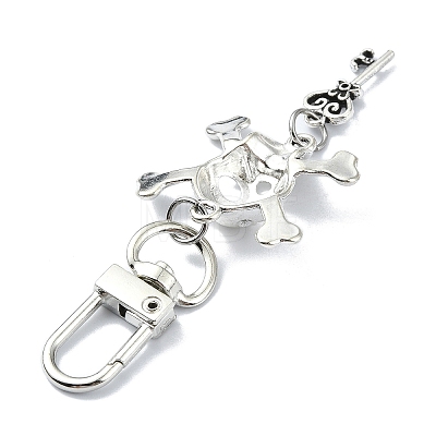 Halloween Skull & Key Alloy Pendant Decorations HJEW-JM02219-1