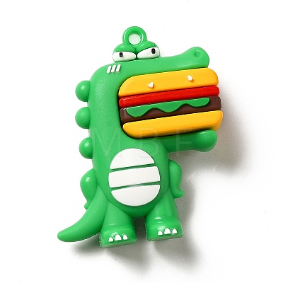 Dinosaur with Hamburger Shape PVC Pendants KY-E012-03A-1