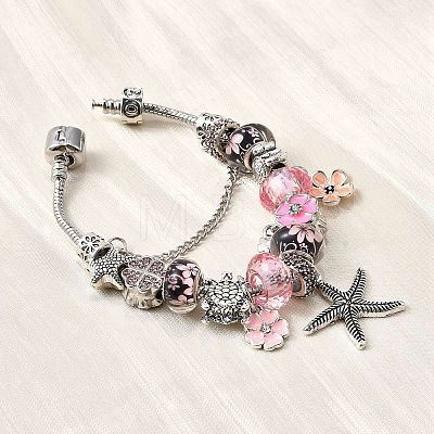 Alloy Enamel European Beads Charm Bracelets BJEW-F495-08P-1