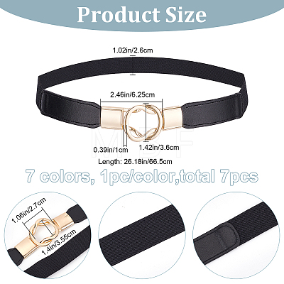 7Pcs 7 Colors PU Elastic Chain Belt DIY-CP0007-56-1
