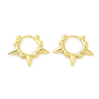 Rack Plating Brass Spike Hoop Earrings for Women EJEW-D059-22G-1