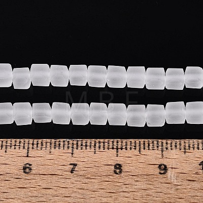 Transparent Frosted Glass Beads Strands GLAA-N072-01A-A01-1