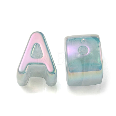 Opaque Rainbow Iridescent Acrylic Beads OACR-P010-22I-1