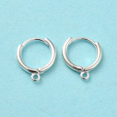 925 Sterling Silver Huggie Hoop Earring Findings STER-K174-15A-S-1