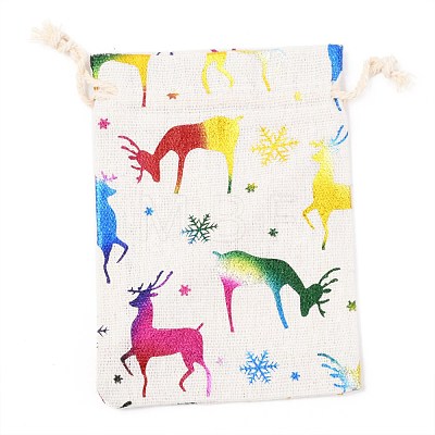 Christmas Theme Cotton Fabric Cloth Bag ABAG-H104-B07-1