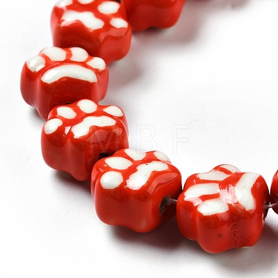 Handmade Printed Porcelain Beads PORC-F005-02C-1