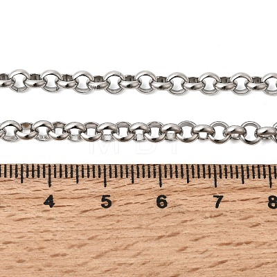 4.5MM 201 Stainless Steel Rolo Chain Necklaces for Unisex NJEW-K302-09P-1
