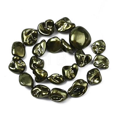 Electroplated Natural Freshwater Shell Beads SHEL-N026-195B-1