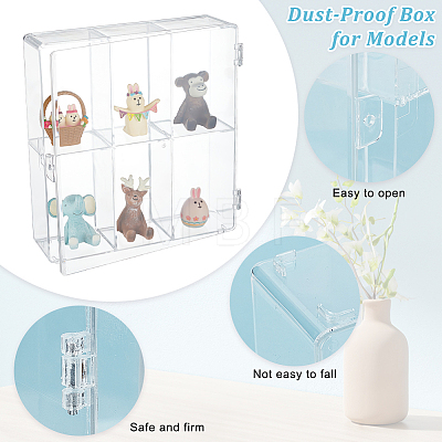 6 Grids Plastic Model Organizer Display Case AJEW-WH0472-76-1