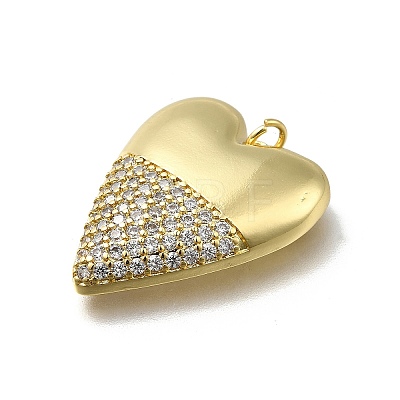 Brass Micro Pave Cubic Zirconia Pendants KK-C090-42G-07-1